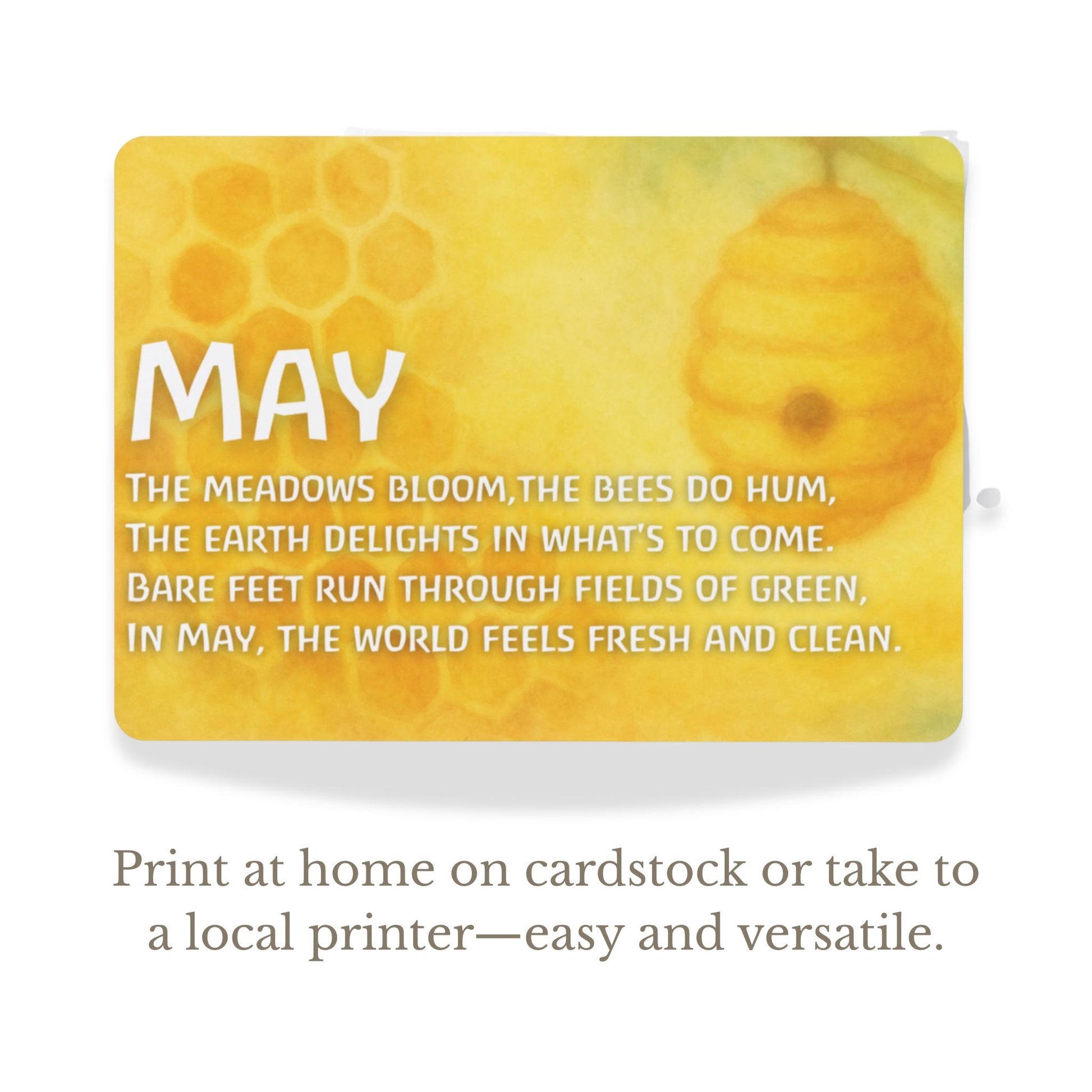 Waldorf Seasonal Verse Cards by Month, digital cards, homeschool Steiner, Waldorf teacher cards, seasonal table decorations, waldorf home