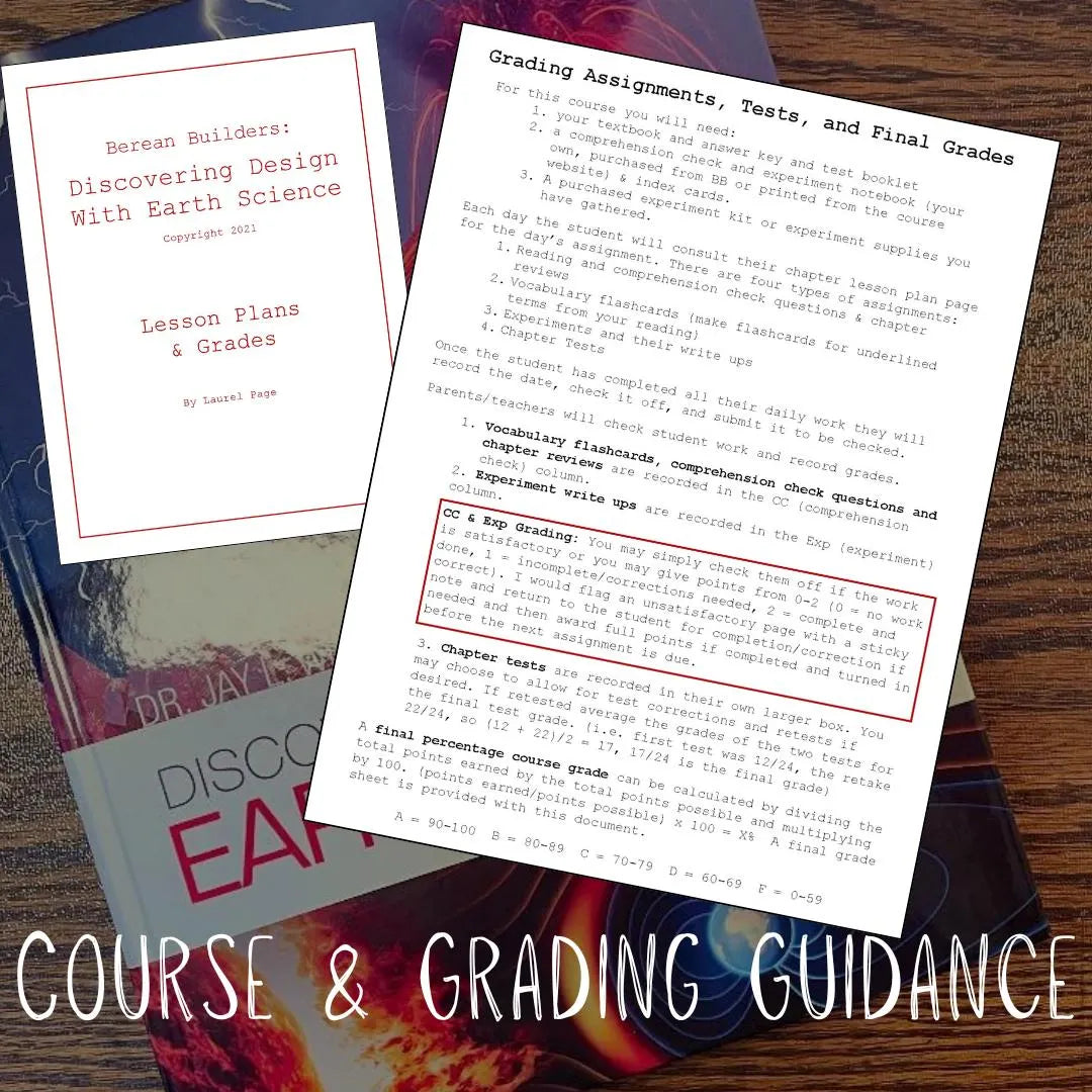 Berean Builders Discovering Design With Earth Science: Lesson Plans & Grading