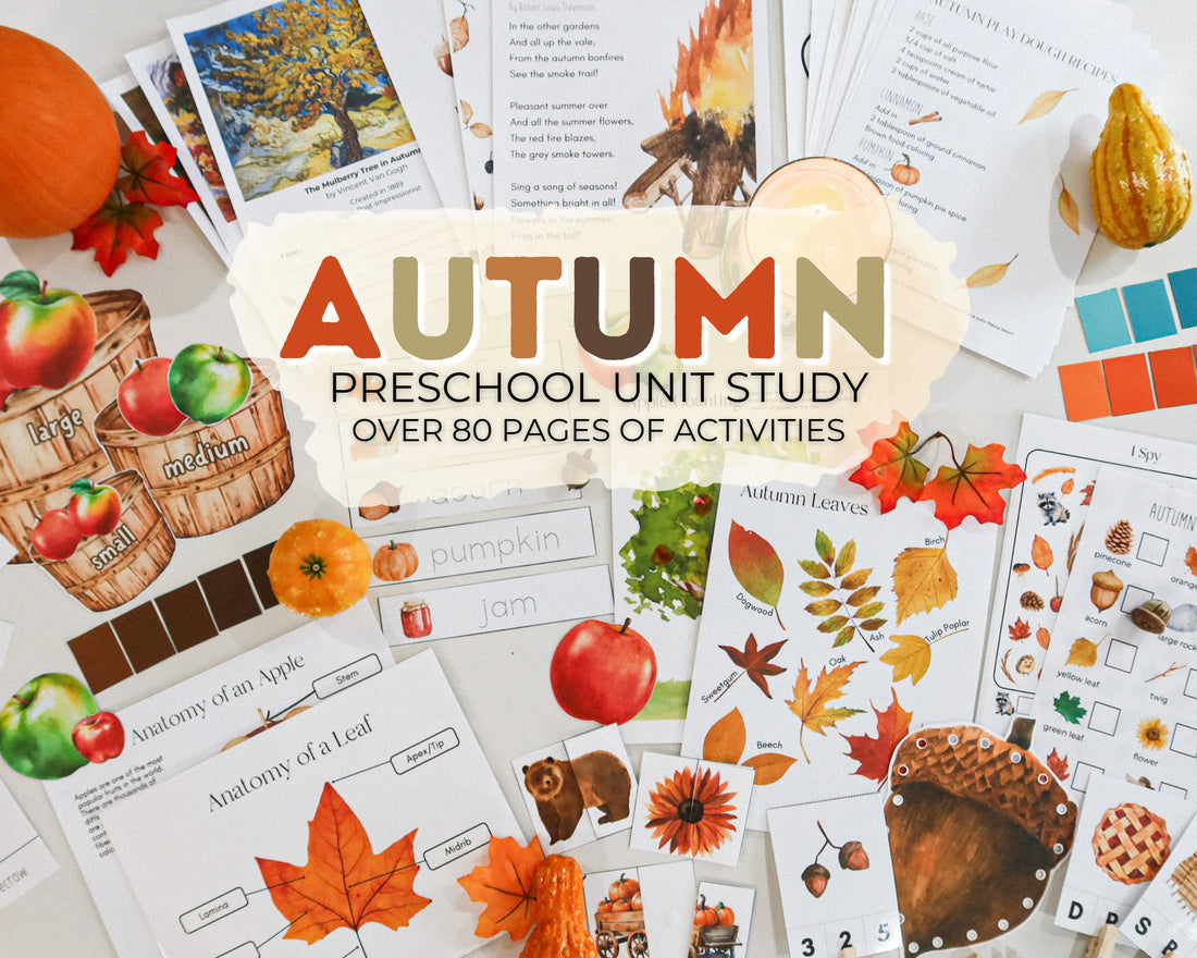 Autumn Preschool Unit Study | Fall Pre-k Printable Curriculum, Autumn Kindergarten Activities