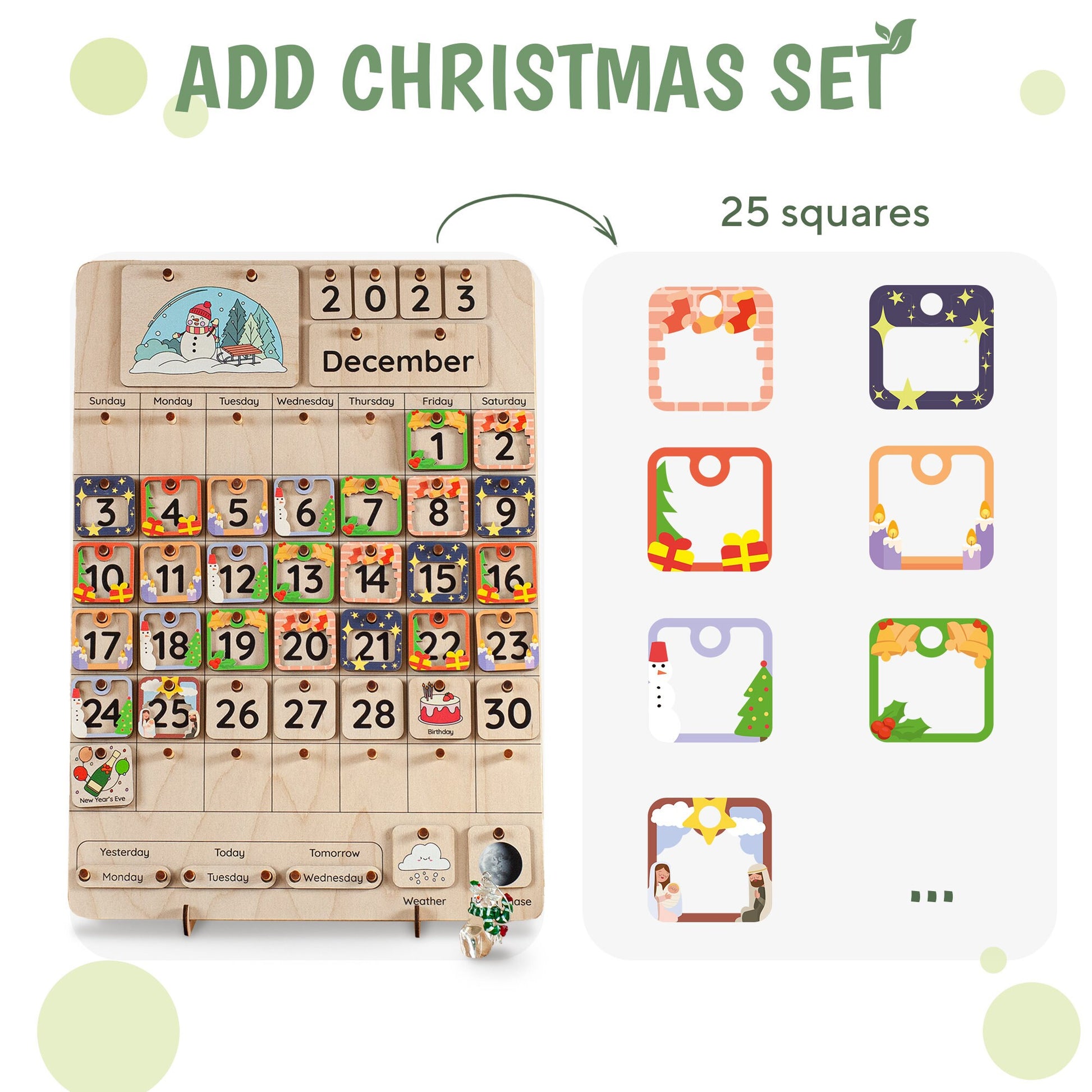 Montessori calendar, Advent calendar for kids, Perpetual calendar, Kids Calendar, Kids toy, Educatinal calendar, Toddler calendar