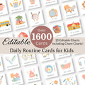Daily Routine Cards Visual Schedule Toddler Routine Chart for Kids Chore Chart Daily Rhythm Checklist Montessori Preschool PEC Card EDITABLE