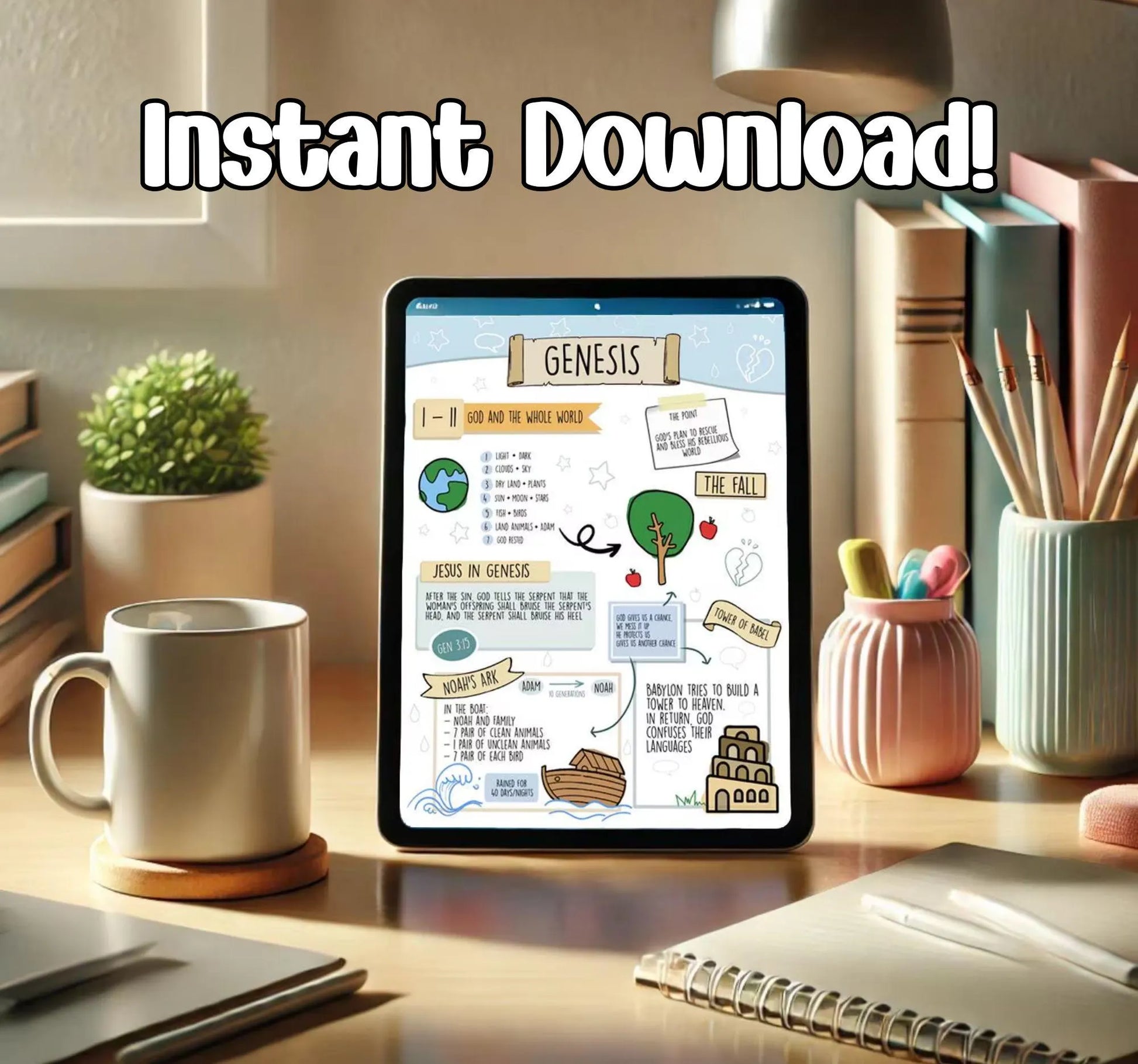 Homeschool Bible Study PDF | Christian Homeschool Curriculum | Bible Learning Pages | Kids Bible Worksheets | Scripture Printables