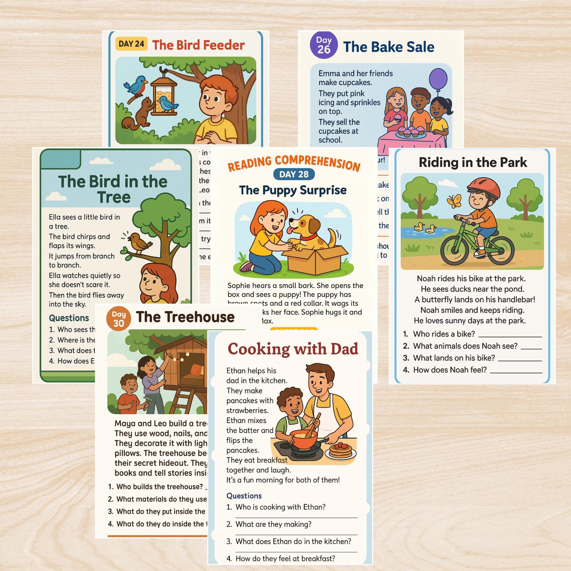 First Grade Printable Bundle,Printable First Grade Activity,Reading Comprehension Worksheets, Educational Classroom Worksheet,Back to school