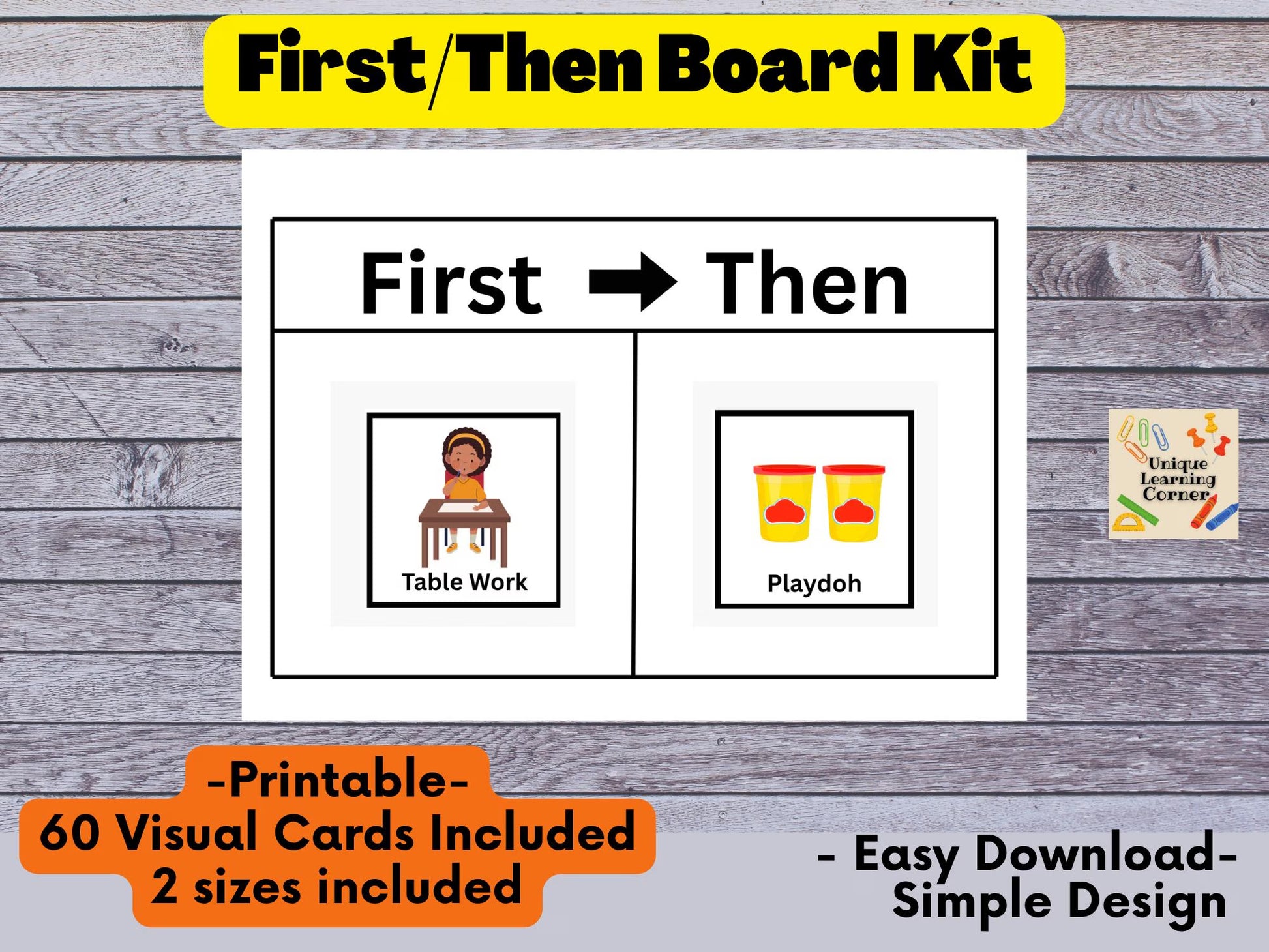 First Then Board ToolKit With Visual Cards | Printable | Autism Special Education Task Completion | Task, Routines and Rewards