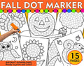 Fall Dot Marker Printable, Fall Do a Dot Activity, Dot Marker Coloring Pages, Fine Motor Activity, Preschool Skills, Fall Dot Marker Sheets