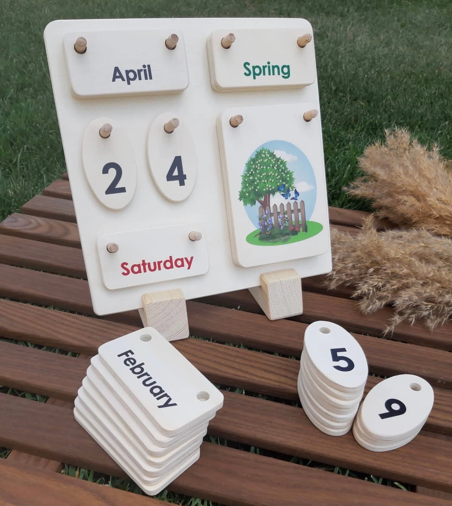 Wooden Calendar / English Calendar