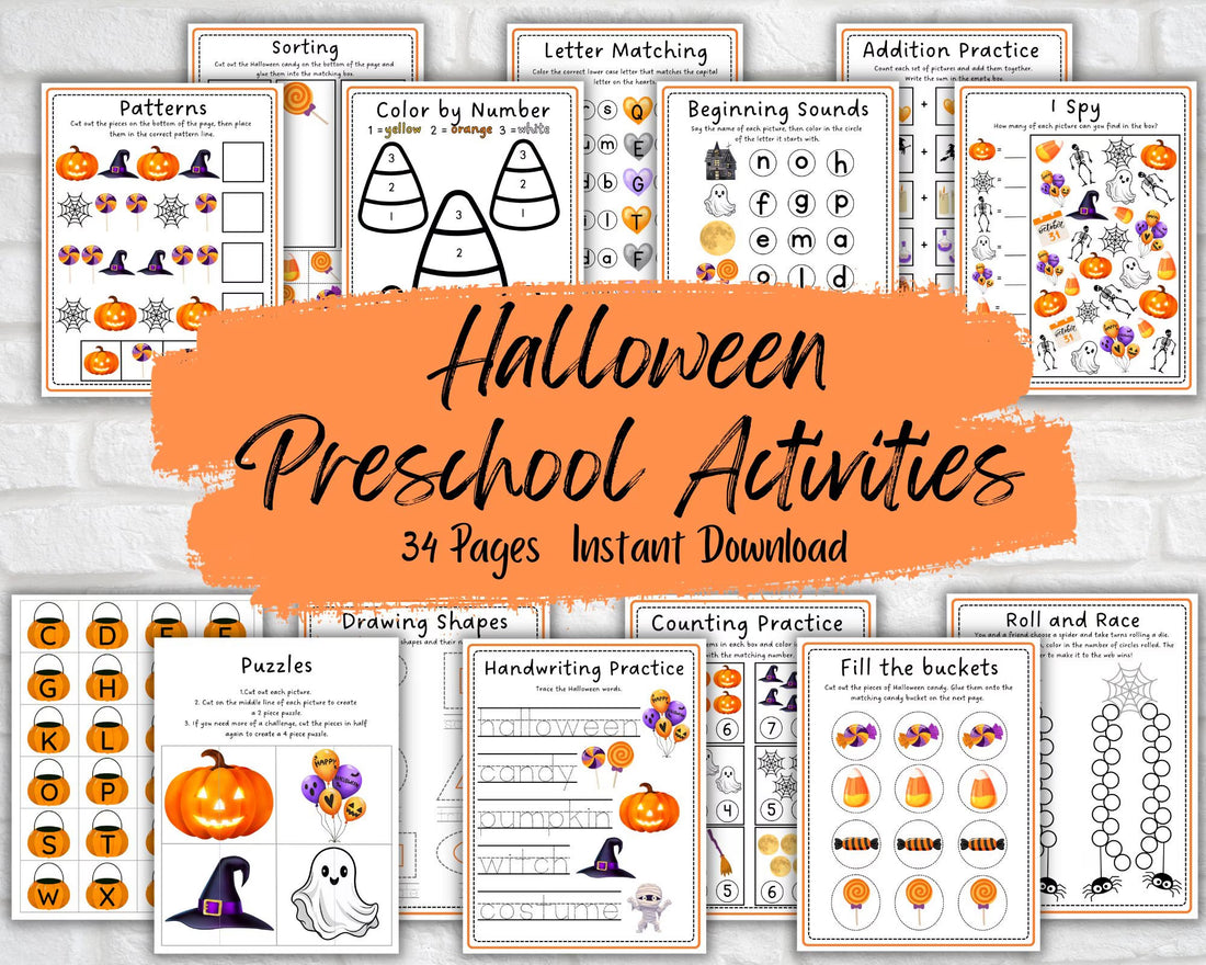 Printable Halloween Preschool Activity Bundle
