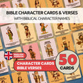 Bible Character Cards for Kids – Printable Christian Flashcards with Verses | Faith Learning Tool for Families & Sunday School