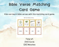 Bible Verse Matching Card Game, Kids Bible Verses Activity, VBS Printables, Sunday School Bible Verse Learning, Kids Bible Games