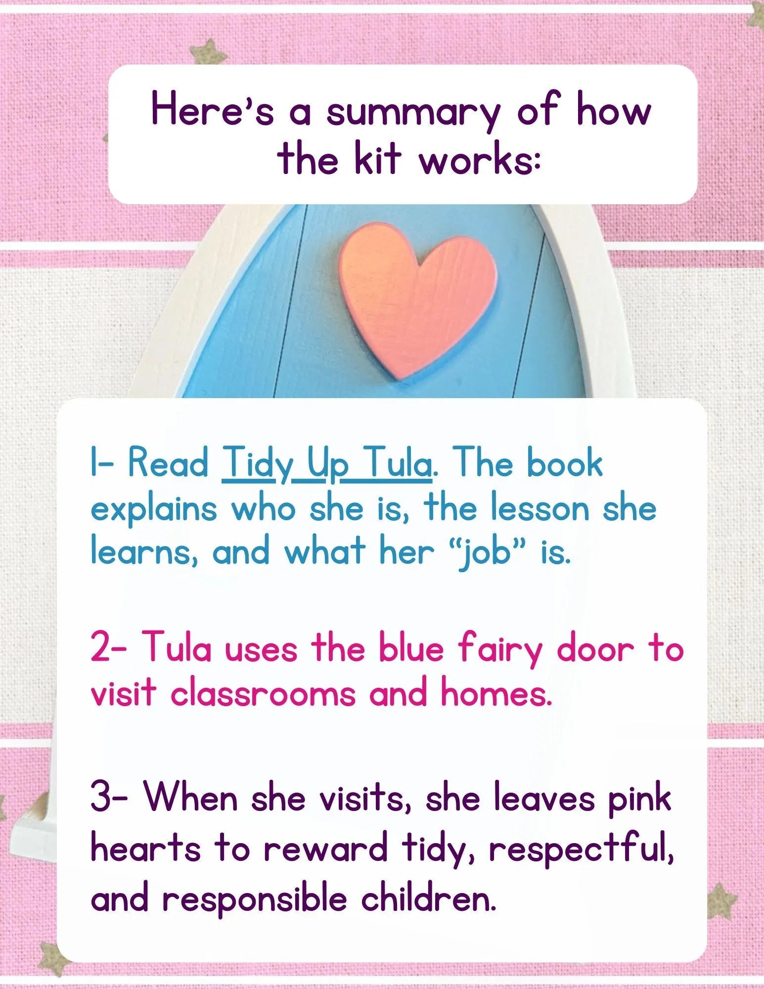The Kit for Tidy Up Tula,desk fairy,respect,responsibility,tidinessTidy Up Tula,respect,tidy fairy kit,cleaning fairy,fairy door, school,kit