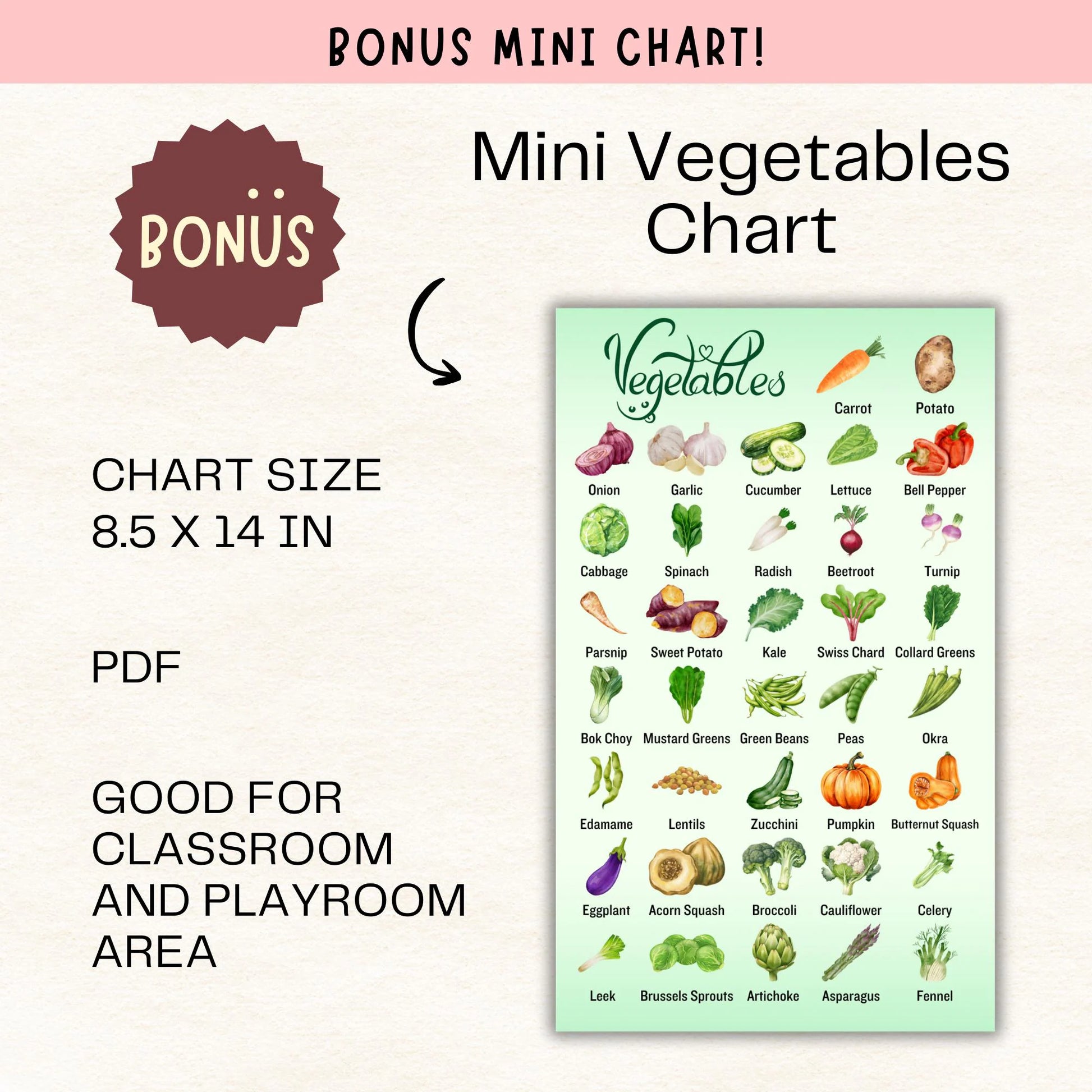 37 Vegetable Flashcards Printable, Veg Vocabulary Cards for ESL & Kids, Montessori Educational Learning Materials for Classroom Teachers PDF