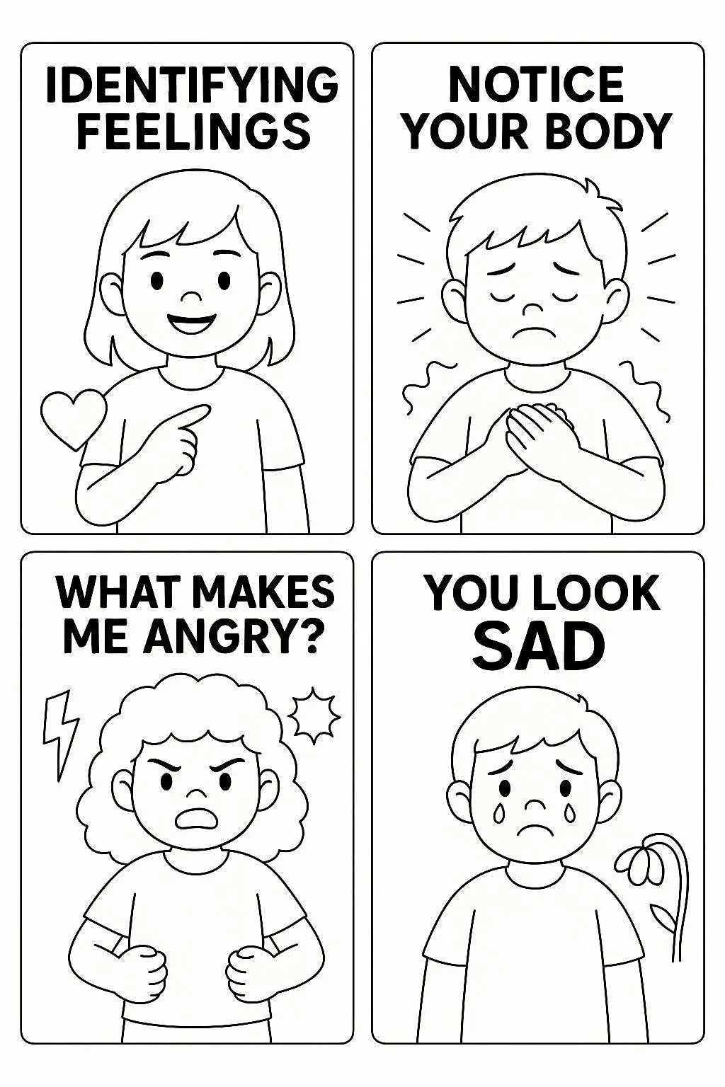 Coloring pages for emotions