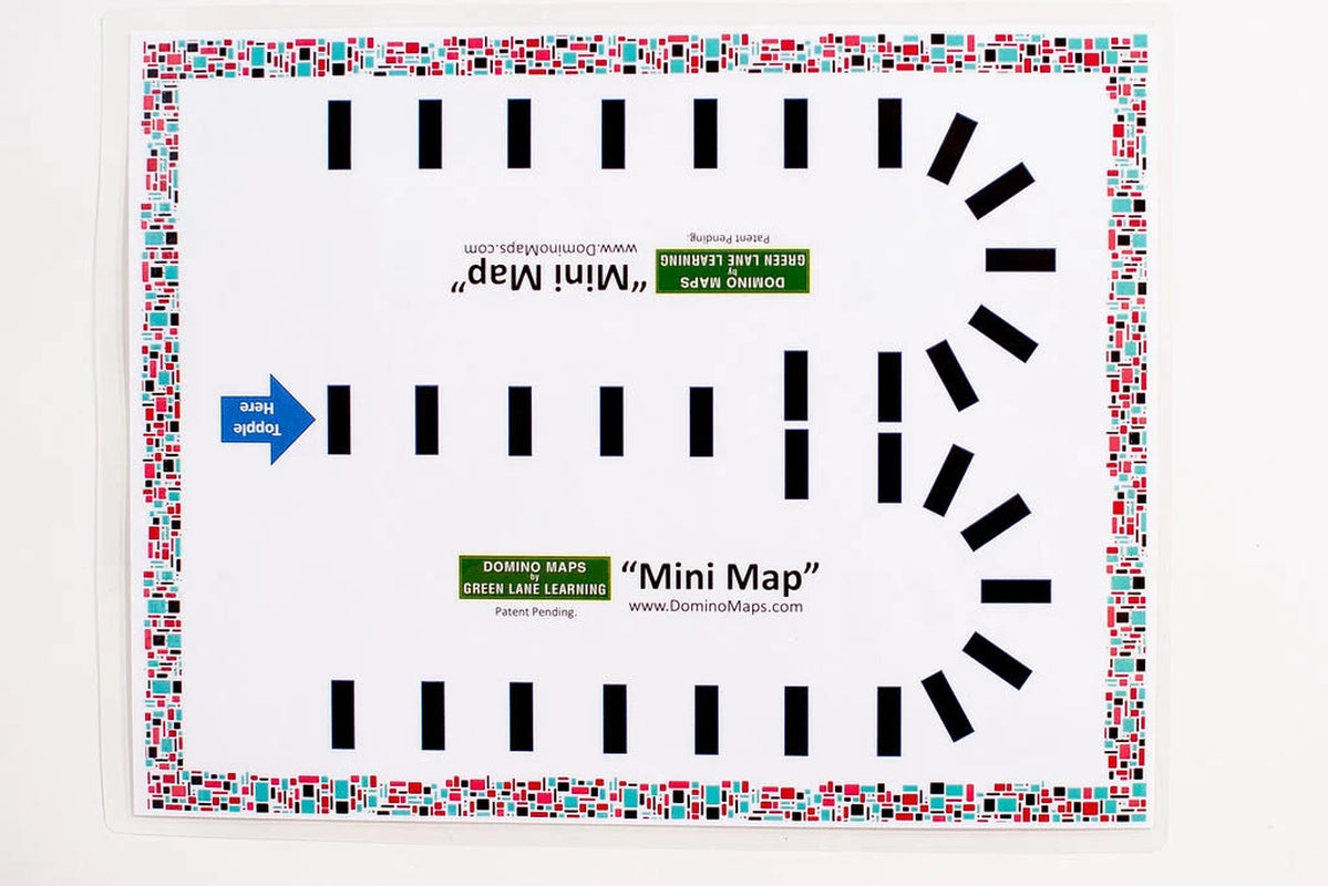 Montessori Wooden Toys - Educational Toys - STEM Toys - Open Ended Toy - Fidget Activity - Mini Domino Map Set with Wooden Dominoes