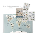 Children's desk pad dinosaur world map; washable