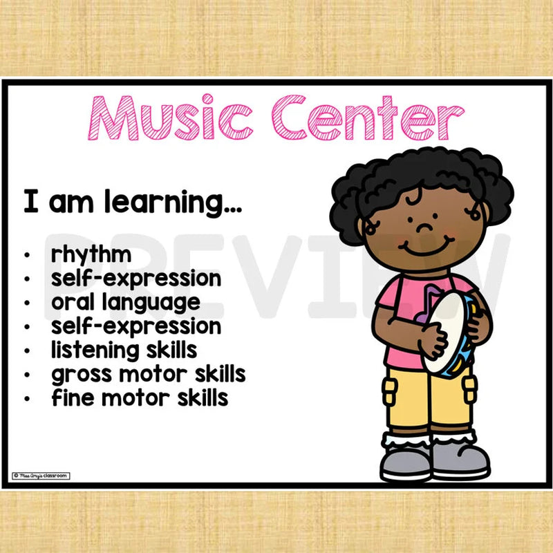 Editable Center Signs With Learning Objectives and Images | Preschool, Pre-K, Kindergarten, Daycare & Early Education Center Signs