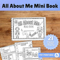 All About Me Printable Activity For Kids, Homeschool Printable, Coloring Keepsake, All About Me Minibook, Back to School Printable