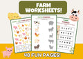 Farm Theme Worksheets for Preschool & Kindergarten – Printable Farm Animal Activities