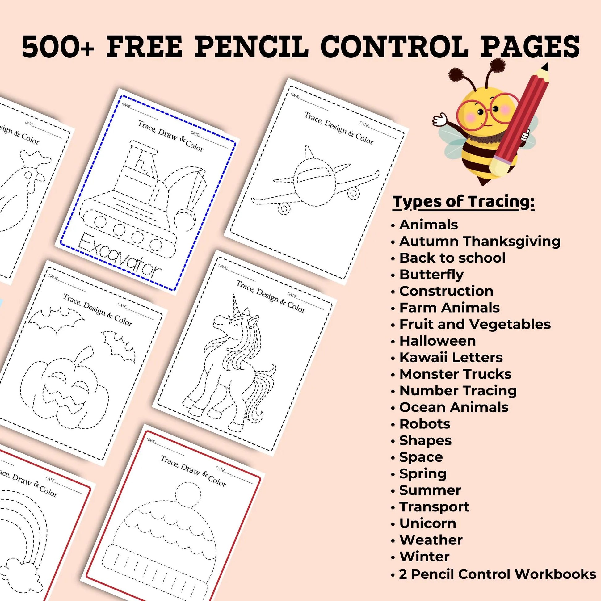60 000+ Preschool Pre-K + Kindergarten Learning Bundle, Activity Worksheets, Alphabet, Numbers, Shapes, Colors, Coloring pages, Do a Dot