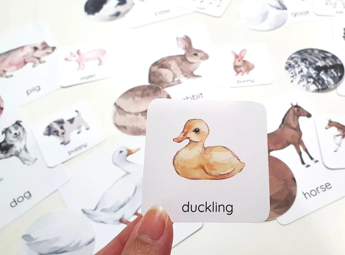 Farm Animal Matching Games, Animal Pattern Activity, Mother & Baby Animal Matching Cards, Farm Themed Preschool Activity, Nature Study Cards