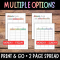 Weekly Lesson Planner Printable, Lined Teacher Planner, Teaching Plan Sheets, Class Planning Pages, Multiple Subject Planner, School Planner