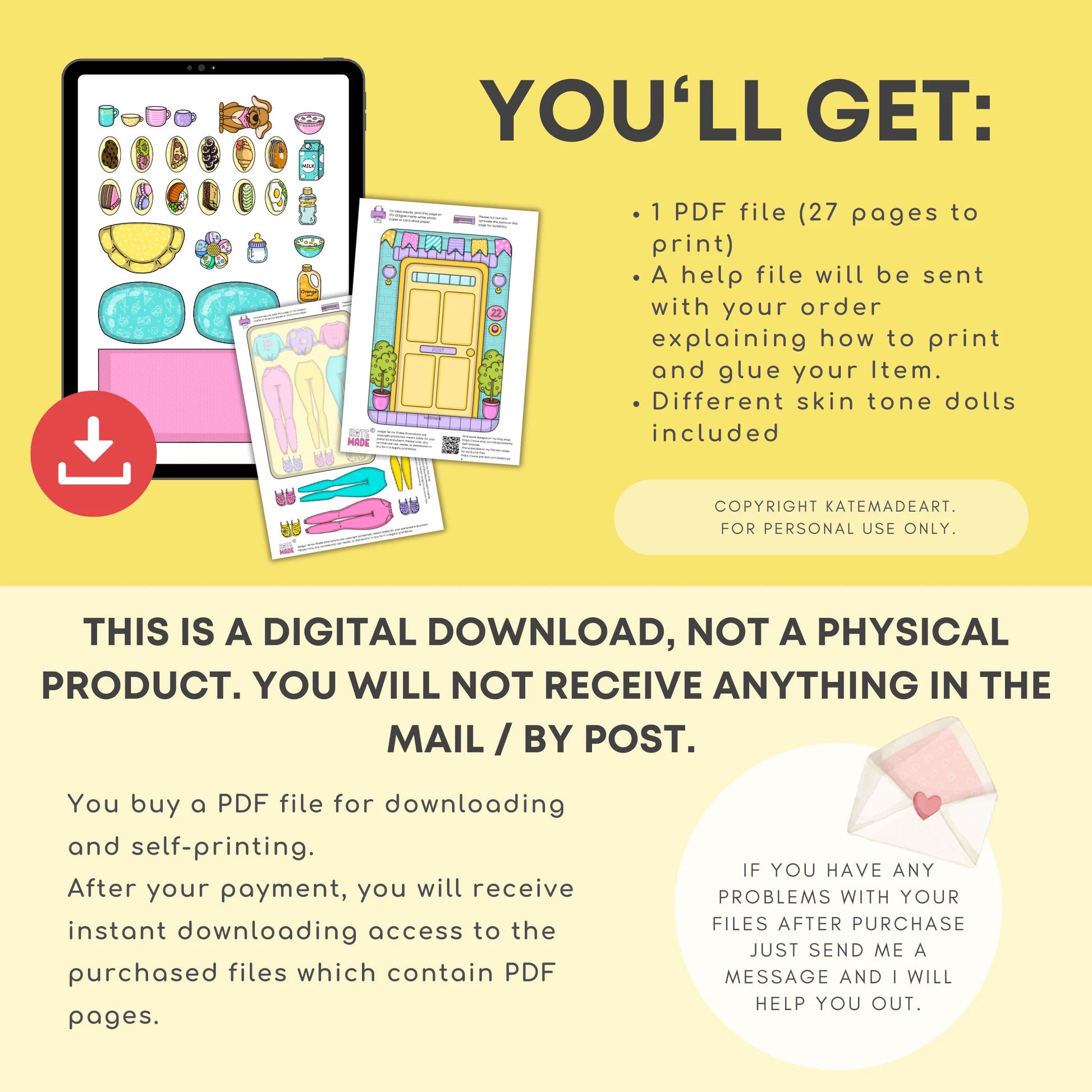 Printable DIY project Dream Dollhouse with Paper Dolls Busy Book & Activities for Kids PDF