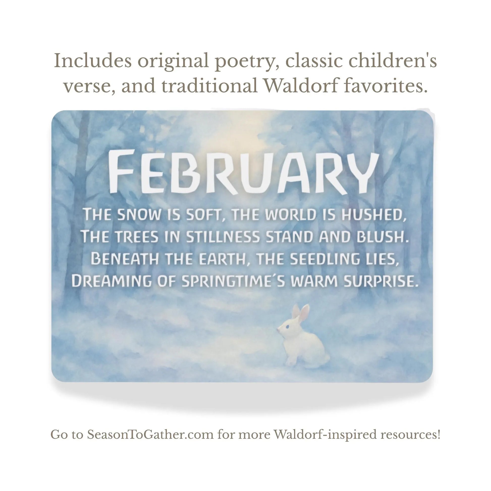 Waldorf Seasonal Verse Cards by Month, digital cards, homeschool Steiner, Waldorf teacher cards, seasonal table decorations, waldorf home