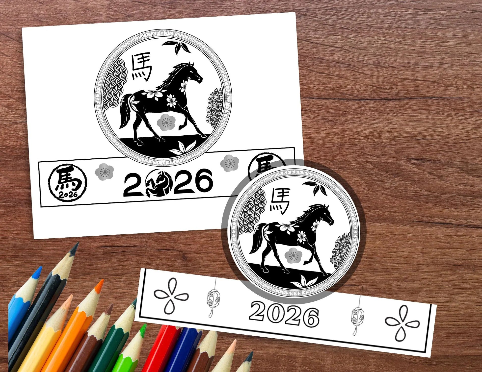 2026 Year of the Horse Lunar New Year Crowns,Printable Craft for Kids,Celebrate the Year of the Horse in 2026 perfect for Lunar New Years