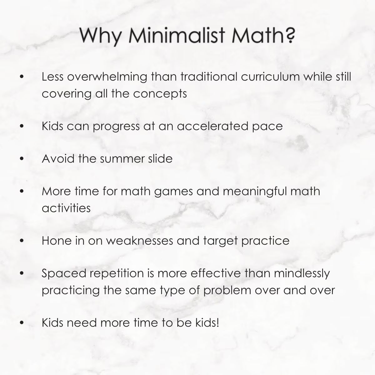 Fifth Grade Minimalist Math Homeschool Curriculum