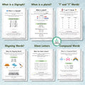 Printable Spelling Workbook for Kids | Vowels Consonants, Sight Words, Rhyming Words, Homophones | Spelling Guide | Homeschool & Classroom