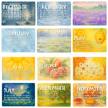 Waldorf Seasonal Verse Cards by Month, digital cards, homeschool Steiner, Waldorf teacher cards, seasonal table decorations, waldorf home