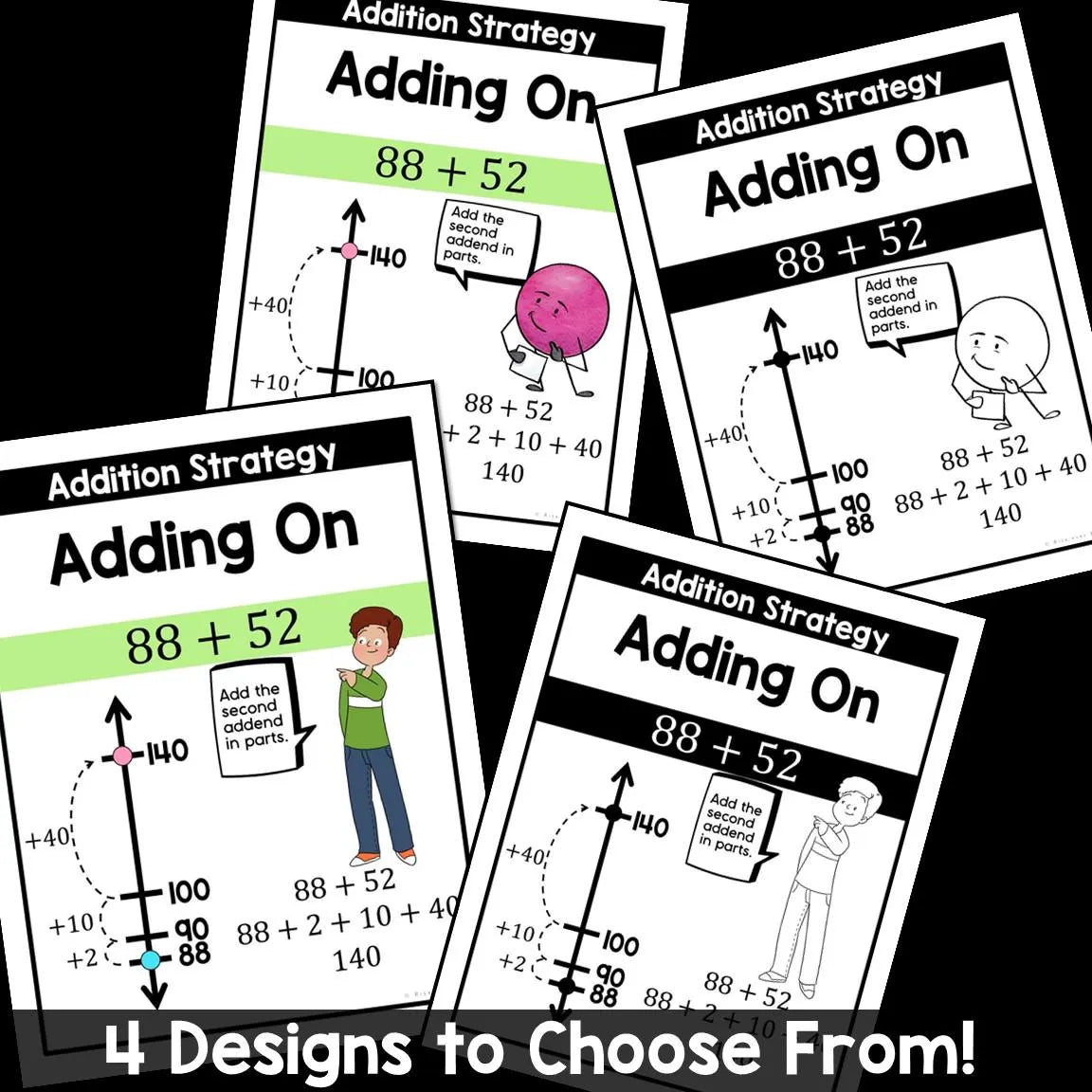 Math Classroom Posters for Mental Math Strategies and Number Talks for 3rd, 4th, 5th, 6th, 7th Grade Middle School Math Teachers