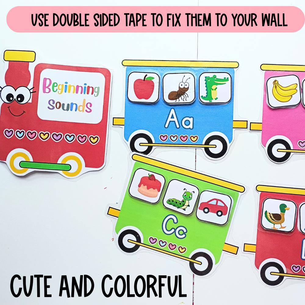 Beginning sounds activity, Preschool curriculum, Interactive wall poster for preschool, homeschool , kindergarten, toddler matching activity