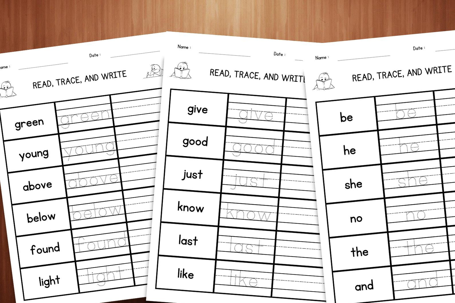 150+ Sight Words Tracing Worksheets | Kindergarten Reading Practice | Preschool Handwriting Activities | 1st Grade Early Learning Workbook