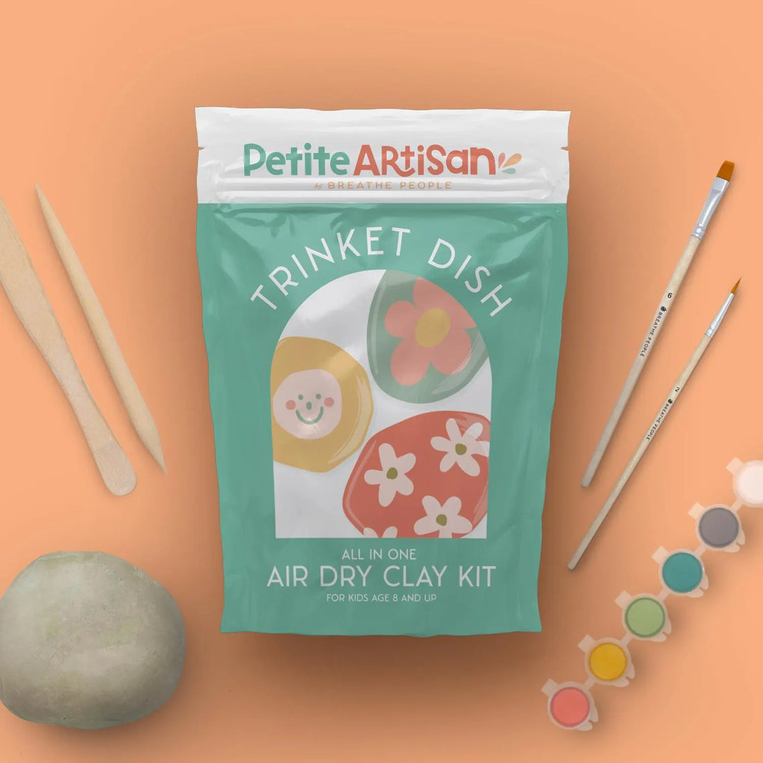 Kids DIY Clay Kit — Make and Paint Your Own Trinket Dishes - Birthday Party Supplies - Fun Summer Activity -  Rainy Day Activity