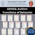 ADHD & Autism Cheat Sheet Understand Common Reasons Function of Behavior Kids and Adults for teachers, schools, parents, therapist handout