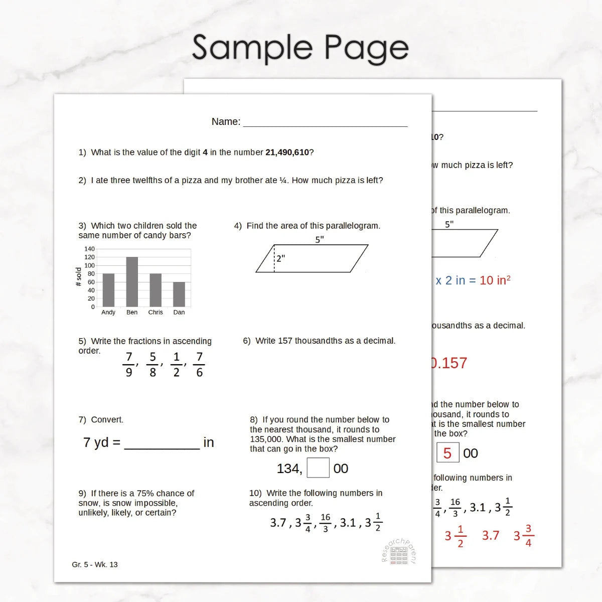 Fifth Grade Minimalist Math Homeschool Curriculum