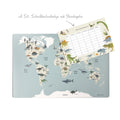 Children's desk pad dinosaur world map; washable