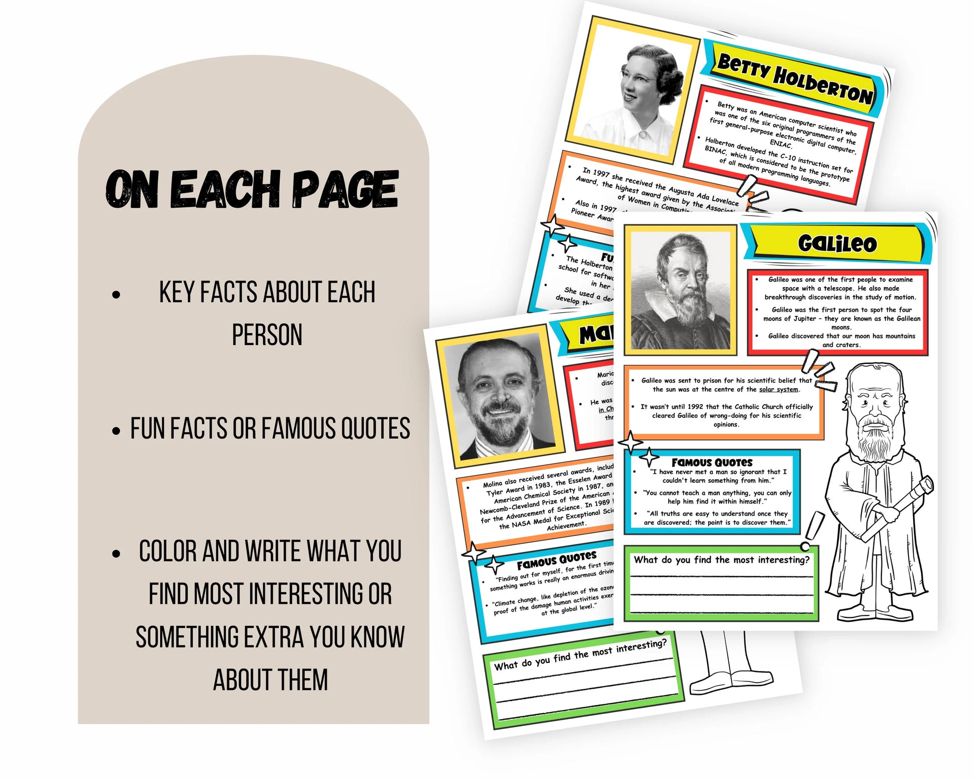 Famous Scientist And Inventors Interactive Unit Study WorkSheets,  Science And Stem Printable For HomeSchool Or Classroom, Science For Kids