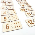 Montessori Wooden Number Match Puzzle, Handmade Wood Matching Game, Montessori Inspired Educational, Homeschool Preschool Toys Number 1-12