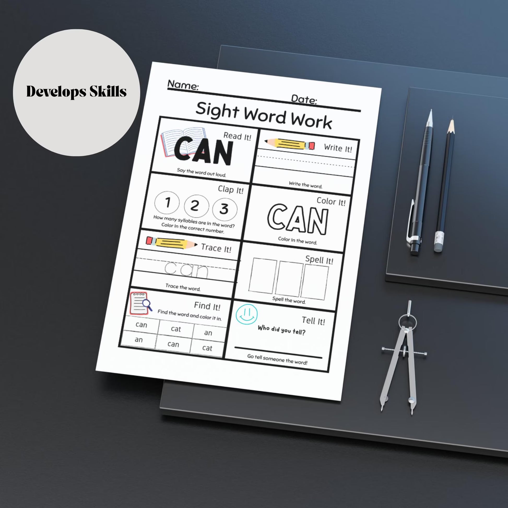20-Page Sight Word Worksheets for PreK & Kindergarten | Printable Early Reading Practice
