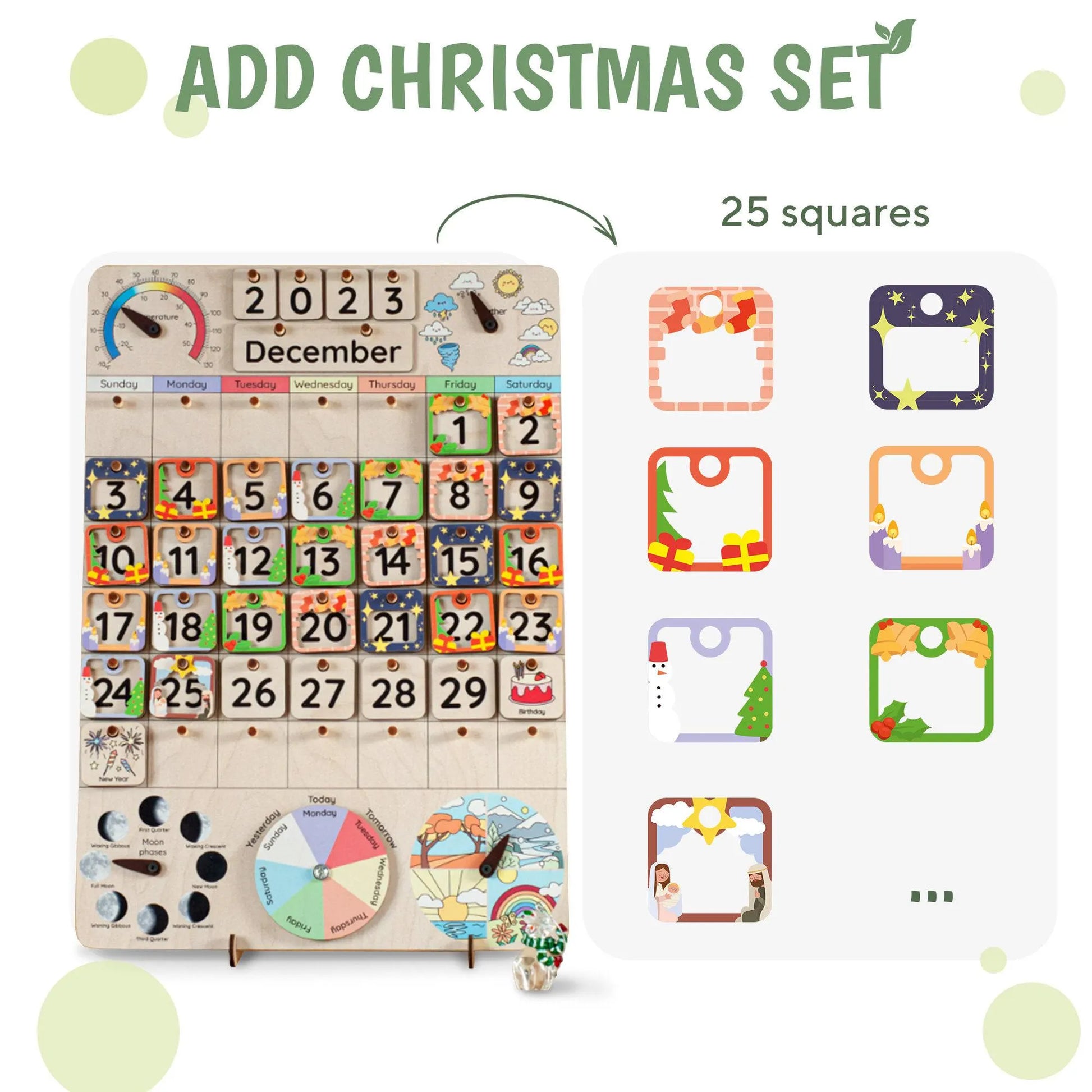 Montessori calendar for kids, Wooden calendar, Homeschool calendar, Classroom decor, Toddler calendar, Gifts for kids, Perpetual calendar