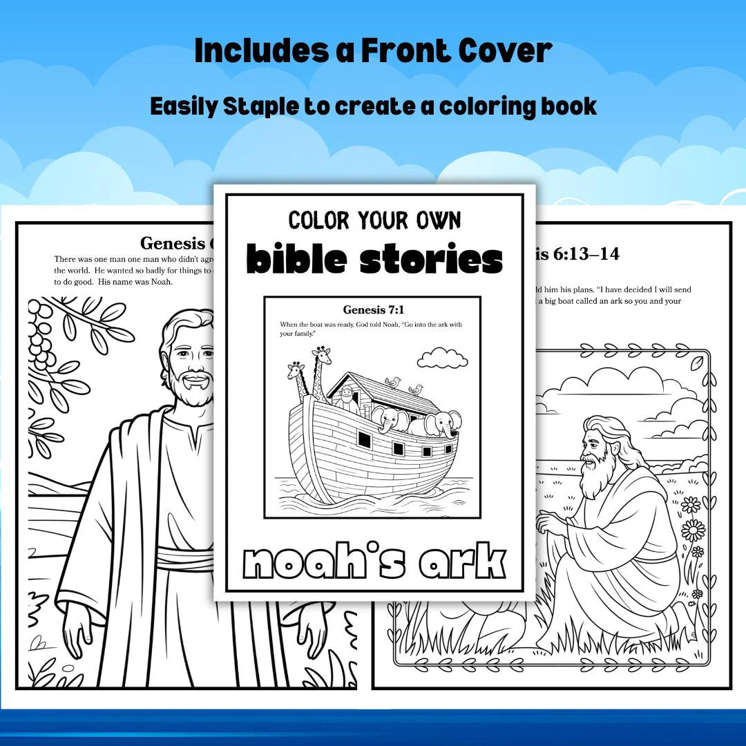 Noahs Ark for Kids Noahs Ark Coloring Pages Bible Stories for Kids Bible Study Church VBS Vacation Bible School Activities Sunday School Kid
