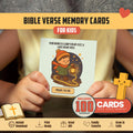Bible Verse Memory Cards for Kids – 100 Printable Scripture Cards with Illustrations | Christian Learning Activity | Sunday School