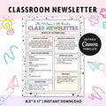 Editable Classroom Newsletter Template Printable Teachers Letter School Newsletter Elementary Preschool Kindergarten Retro Rainbow Classroom