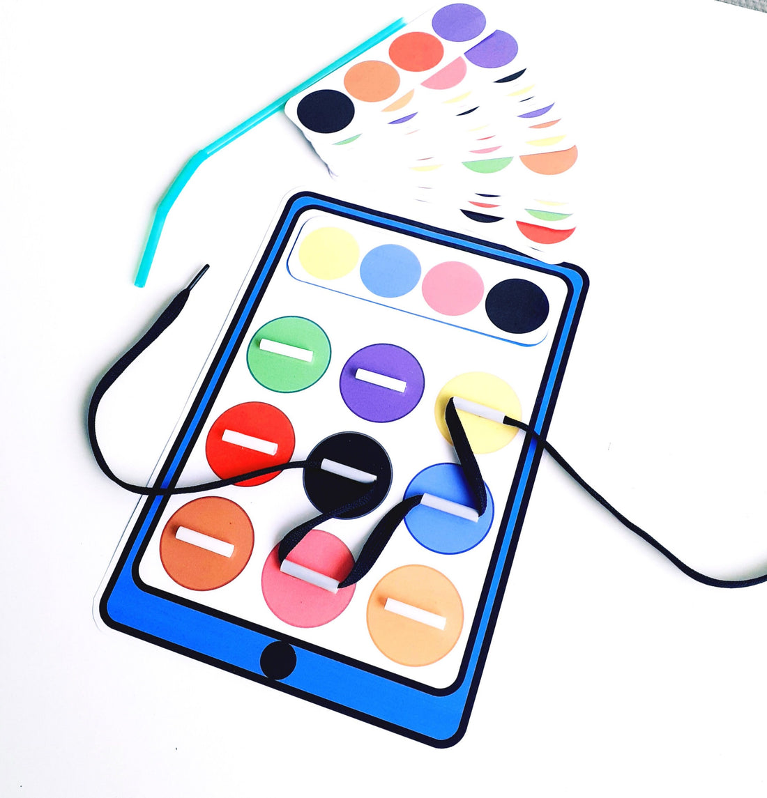 Color Treading Pattern , Fine Motor Skills, Color Matching Game.