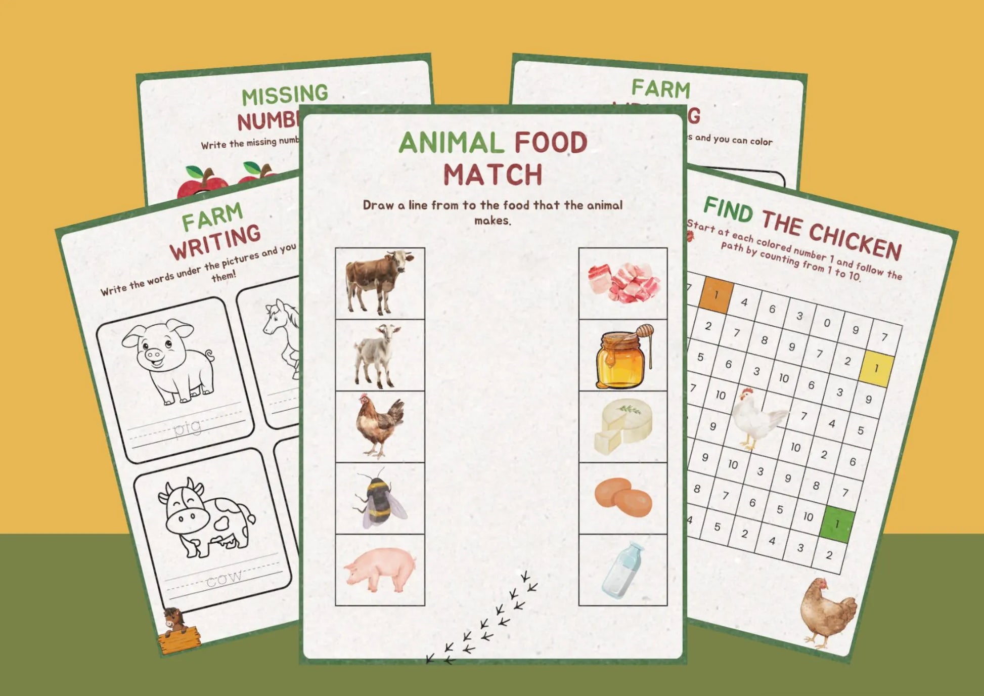 Farm Theme Worksheets for Preschool & Kindergarten – Printable Farm Animal Activities