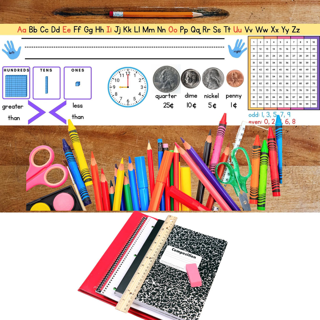Editable Student Name Tags – 3 Designs Desk Name Plates with Alphabet Numbers Colors & Classroom References