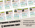 Famous Scientist And Inventors Interactive Unit Study WorkSheets,  Science And Stem Printable For HomeSchool Or Classroom, Science For Kids