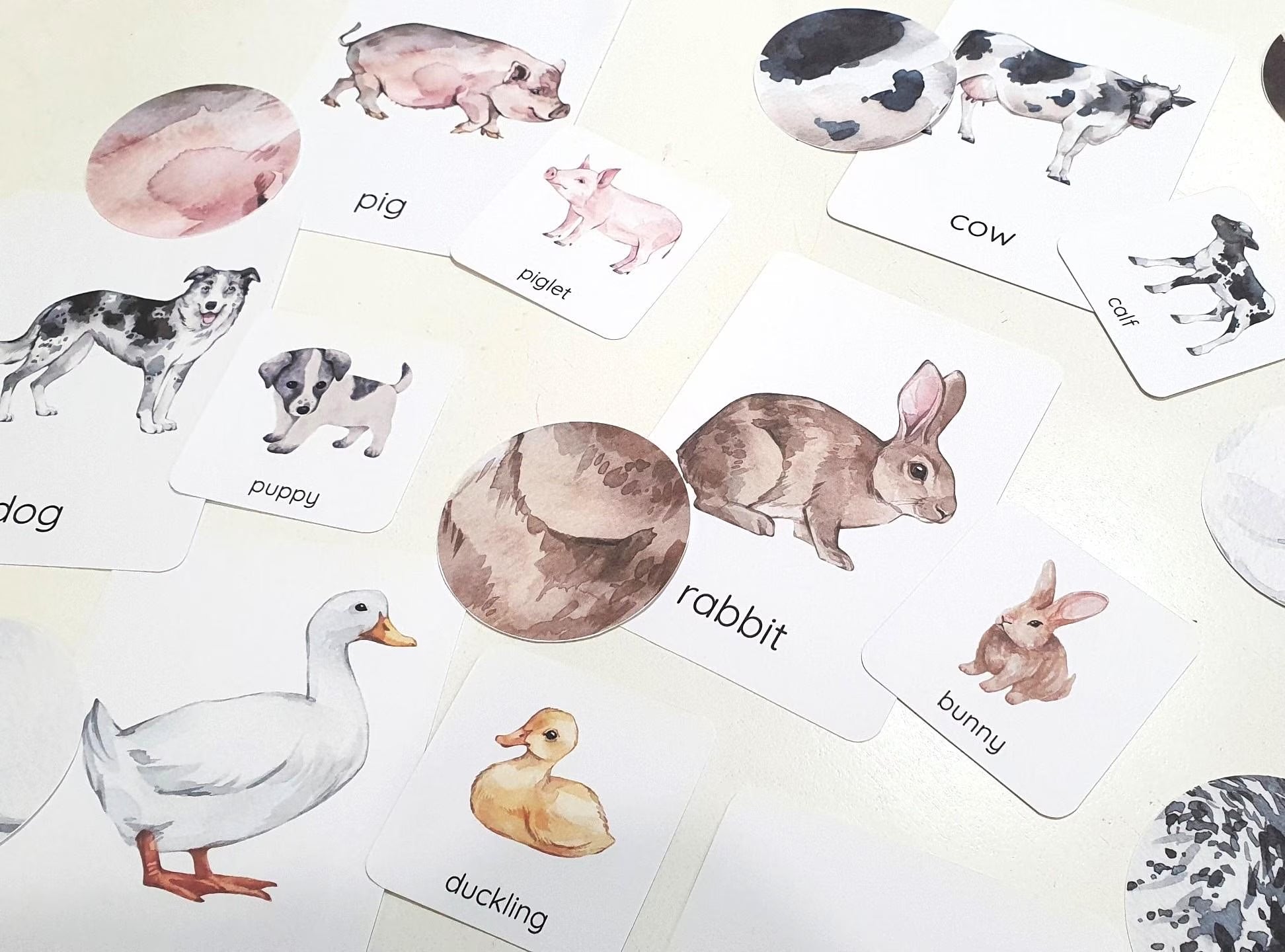 Farm Animal Matching Games, Animal Pattern Activity, Mother & Baby Animal Matching Cards, Farm Themed Preschool Activity, Nature Study Cards
