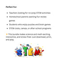 Printable STEM Crossword Puzzle Bundle | 20 Science, Technology, Math Puzzles with Answer Keys | Educational Classroom & Homeschool Activity